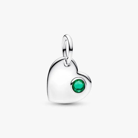 Pandora May Heart Green Stone Dangle Charm