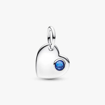 Pandora September Heart Blue Stone Dangle Charm