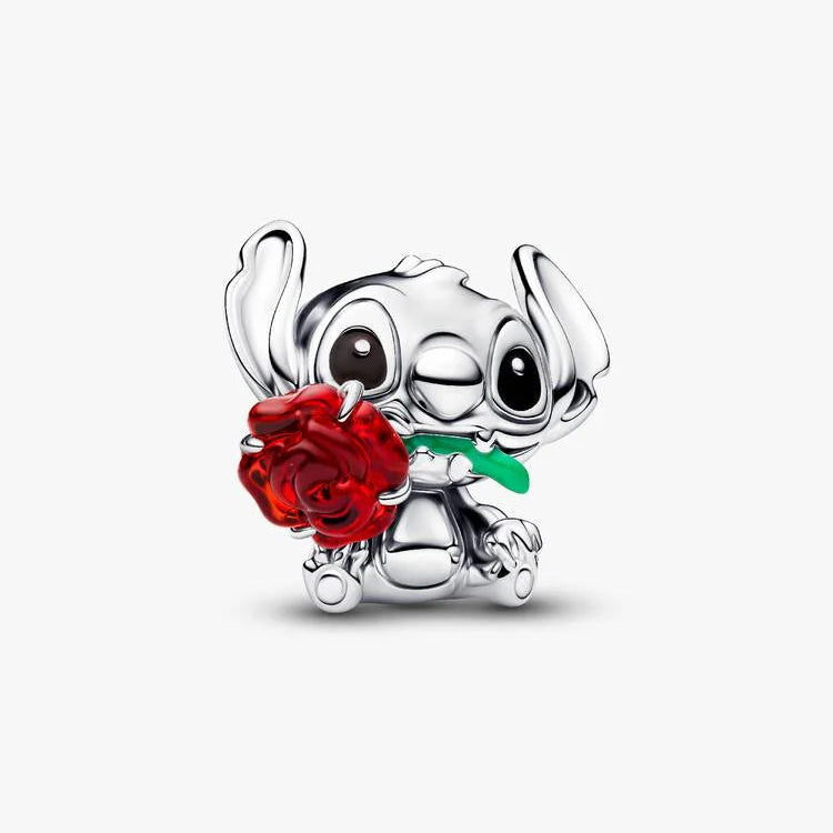Pandora Disney Stitch Rose Murano Glass Charm