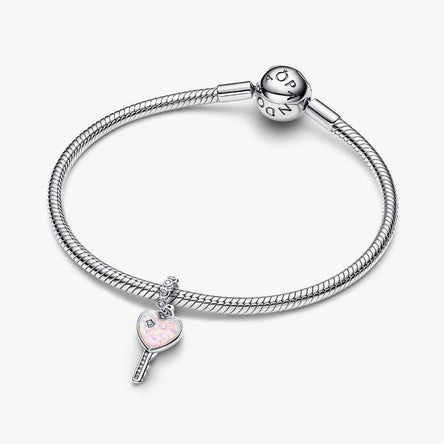 Pandora Opalescent Heart Key Dangle Charm