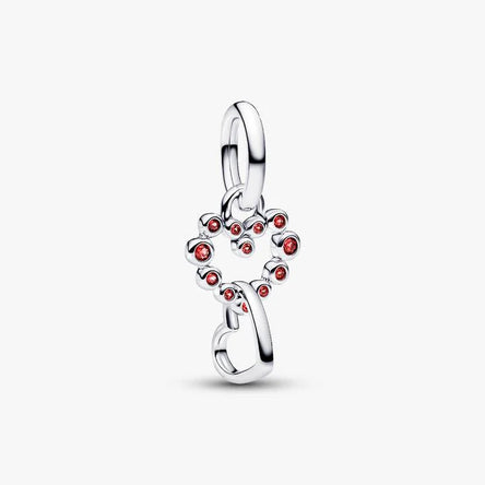 Pandora Connected Hearts & Red Stones Dangle Charm