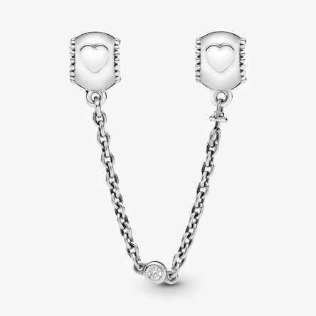 Pandora Embossed Hearts Safety Chain Charm