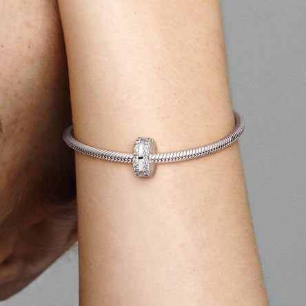 Pandora Double Lined Pavé Clip Charm