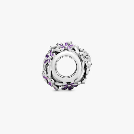 Pandora Openwork Purple Daisy Charm