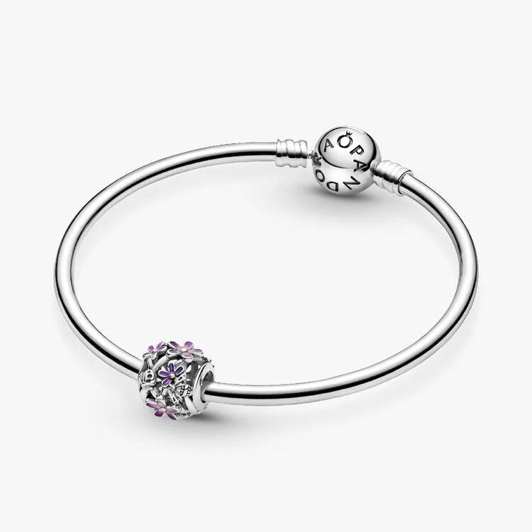 Pandora Openwork Purple Daisy Charm