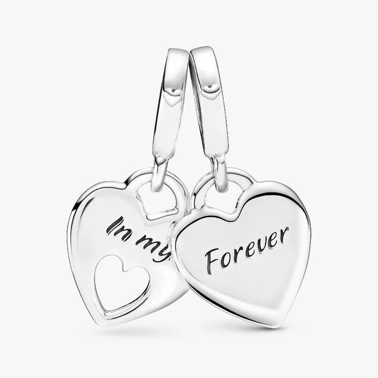 Pandora Double Heart Split Dangle Charm