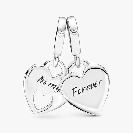 Pandora Double Heart Split Dangle Charm