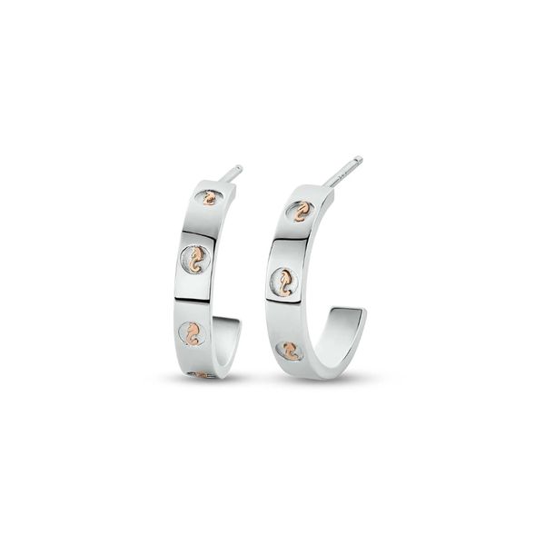 Clogau Insignia Silver Slim Half-Hoop Earrings