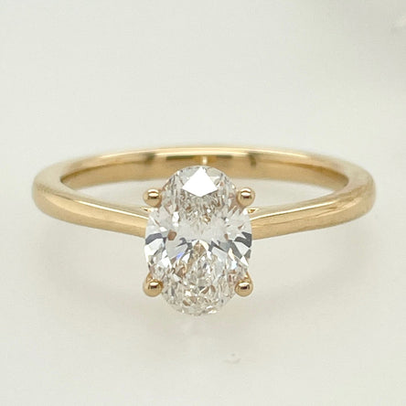 18ct Yellow Gold Oval Lab Diamond Solitaire Engagement Ring