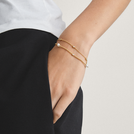 Thomas Sabo Gold Plated Pearl Bracelet