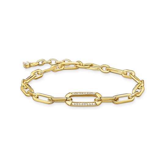 Thomas Sabo Gold Link Bracelet with White Zirconia