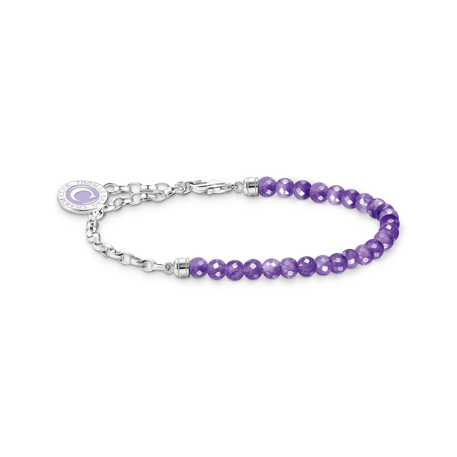 Thomas Sabo Silver Member Charm Bracelet with Violet Beads