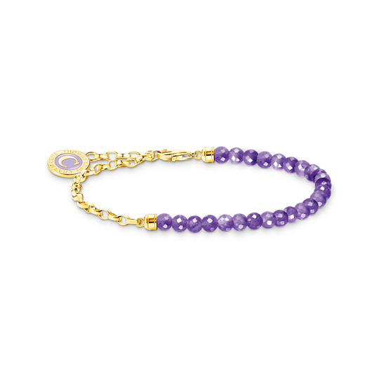 Thomas Sabo Gold Member Charm Bracelet with Violet Beads