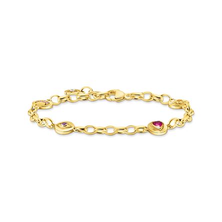 Thomas Sabo Gold Bracelet with Round Elements and Stones