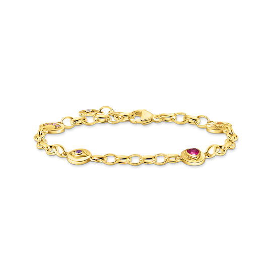 Thomas Sabo Gold Bracelet with Round Elements and Stones