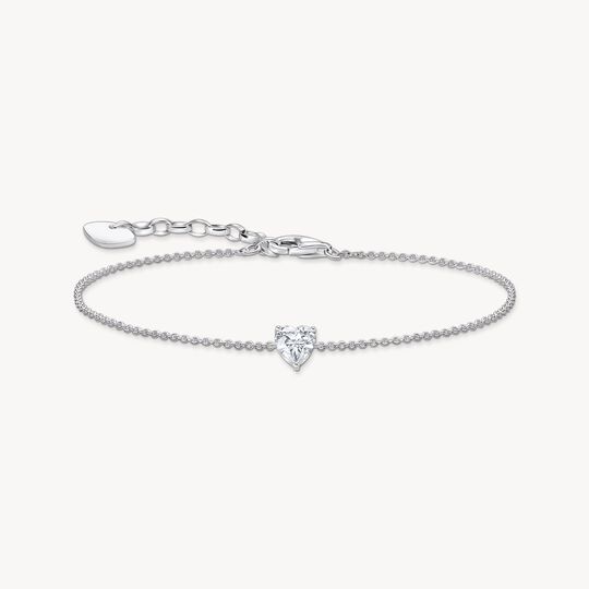 Thomas Sabo Silver bracelet with white heart-shaped pendant