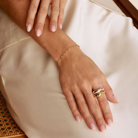 Thomas Sabo Connect Paperclip Gold-Plated Charm Bracelet