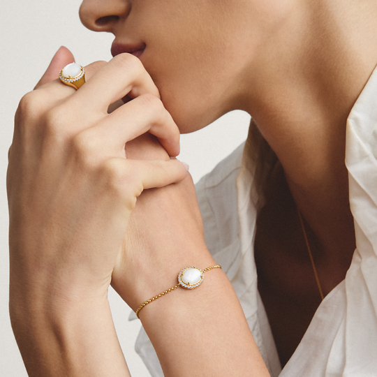 Thomas Sabo Gold Plated Mother of Pearl Bracelet