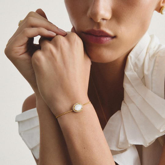 Thomas Sabo Gold Plated Mother of Pearl Bracelet