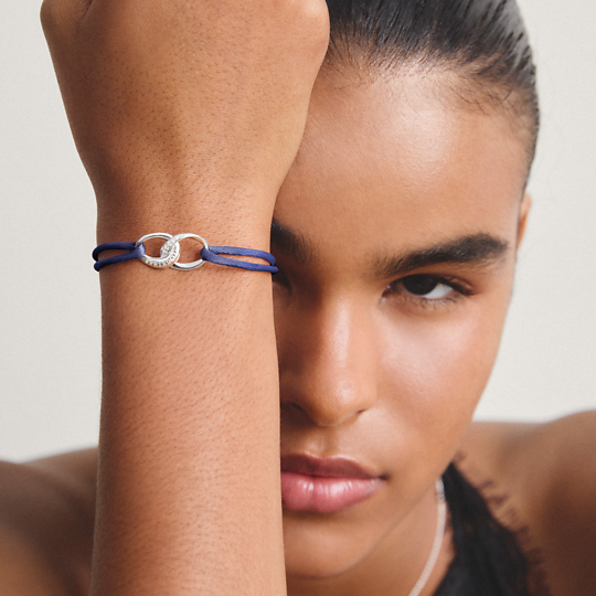 Thomas Sabo Dark Blue Textile Together Bracelet