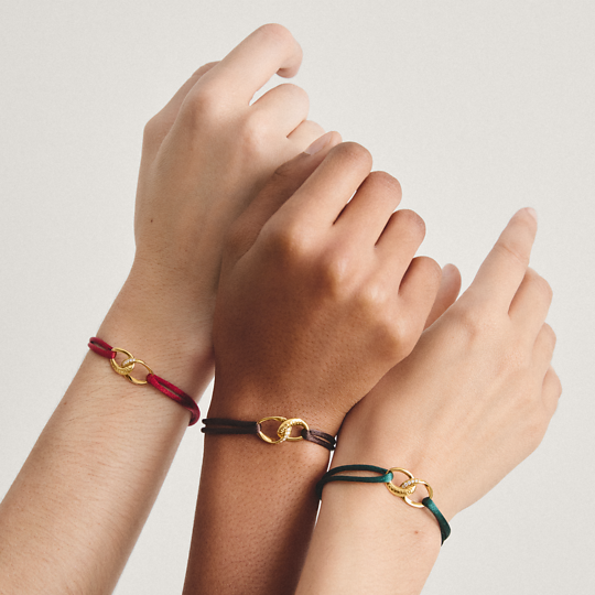 Thomas Sabo Brown Textile Together Bracelet