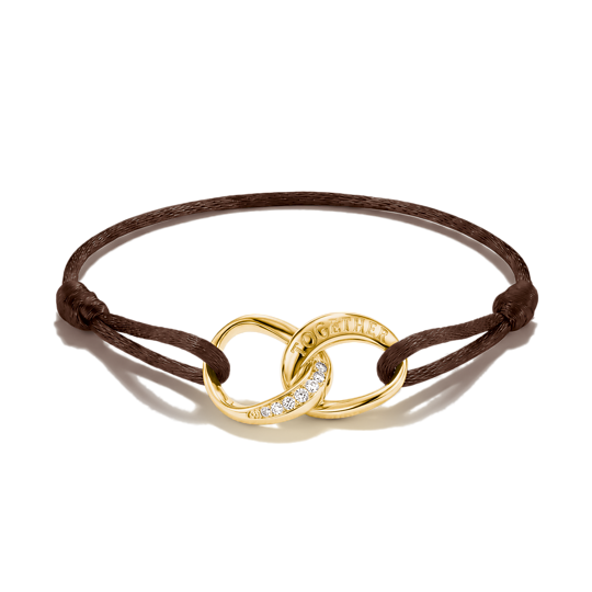 Thomas Sabo Brown Textile Together Bracelet
