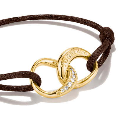 Thomas Sabo Brown Textile Together Bracelet