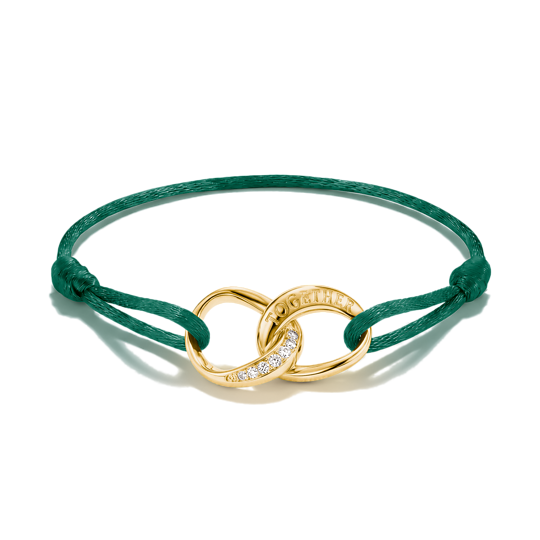 Thomas Sabo Green Textile Together Bracelet