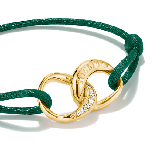 Thomas Sabo Green Textile Together Bracelet