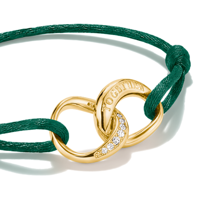 Thomas Sabo Green Textile Together Bracelet