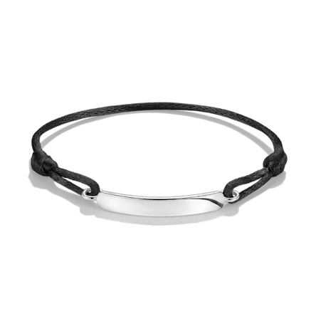 Thomas Sabo Black Textile Engravable Bridge Bracelet