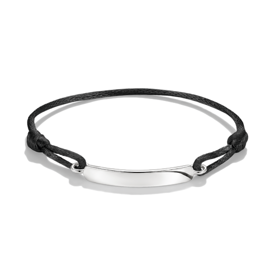 Thomas Sabo Black Textile Engravable Bridge Bracelet