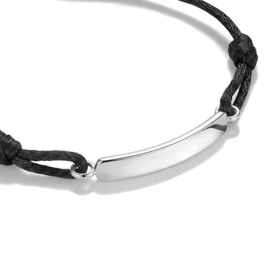 Thomas Sabo Black Textile Engravable Bridge Bracelet