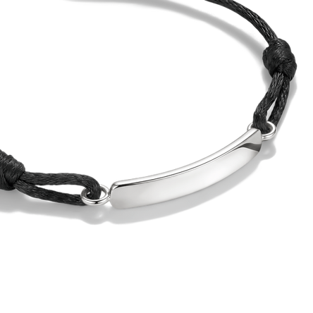 Thomas Sabo Black Textile Engravable Bridge Bracelet