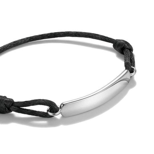 Thomas Sabo Black Textile Engravable Bridge Bracelet