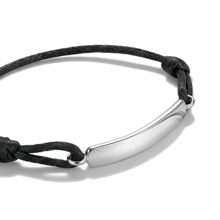 Thomas Sabo Black Textile Engravable Bridge Bracelet