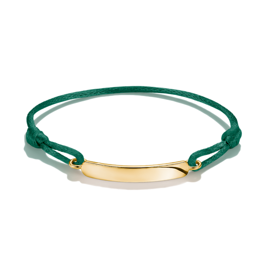 Thomas Sabo Green Textile Engravable Bridge Bracelet