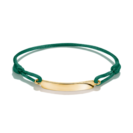 Thomas Sabo Green Textile Engravable Bridge Bracelet