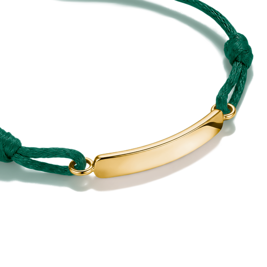 Thomas Sabo Green Textile Engravable Bridge Bracelet