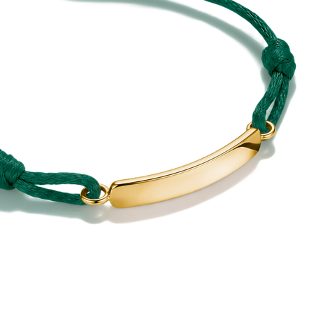 Thomas Sabo Green Textile Engravable Bridge Bracelet