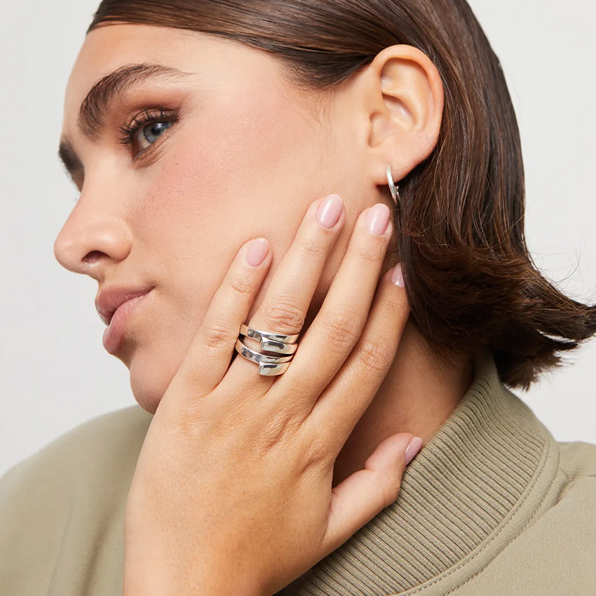 Uno De 50 silver plated Multiband Ring