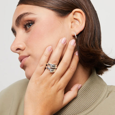 Uno De 50 silver plated Multiband Ring