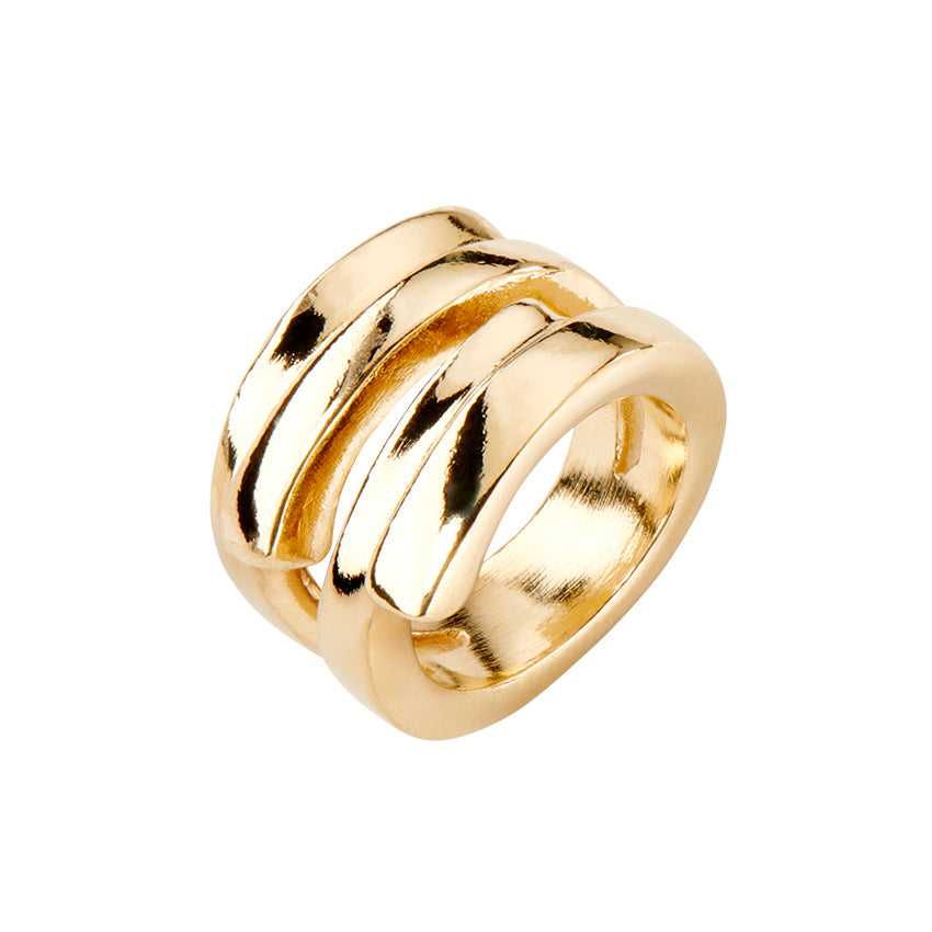Uno De 50 Gold Plated Multiband Ring