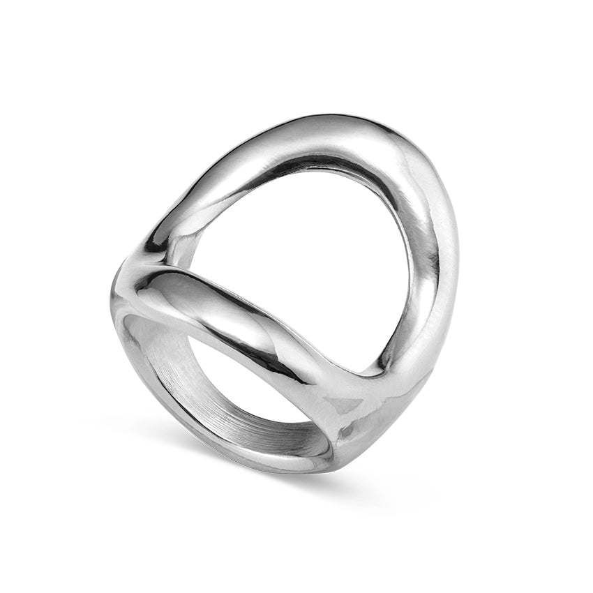 Uno De 50 Sterling Silver-plated Ring With Large Central Oval