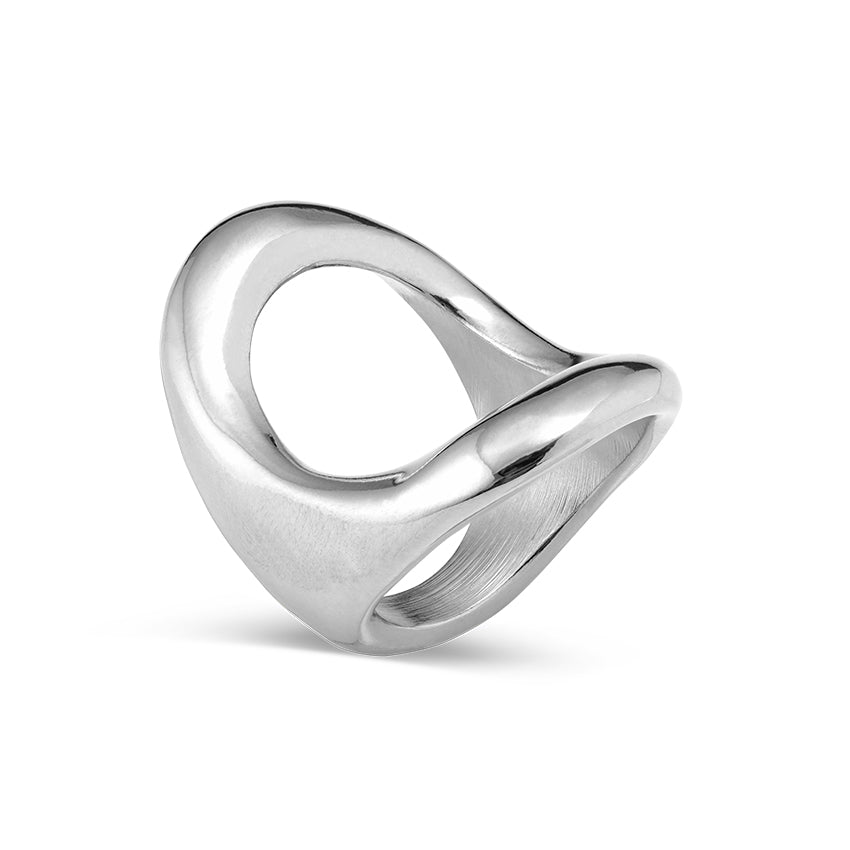 Uno De 50 Sterling Silver-plated Ring With Large Central Oval