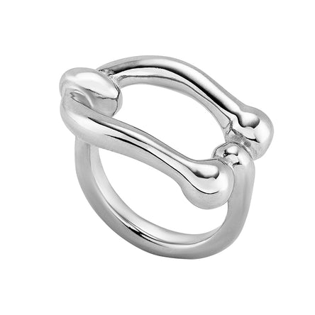 Uno De 50 Serotonin Sterling Silver Plated Link Ring