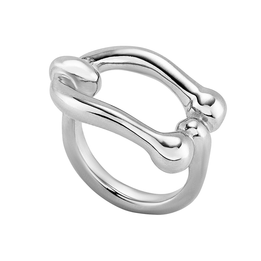 Uno De 50 Serotonin Sterling Silver Plated Link Ring