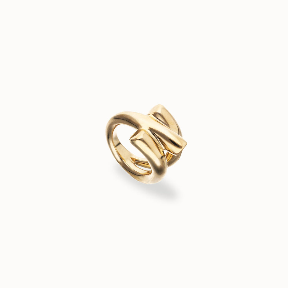 Uno de 50 Gold Intertwined Organic Shaped Ring