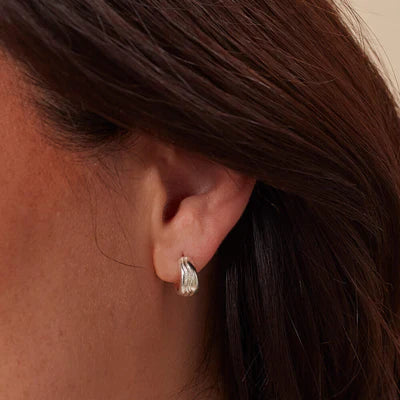 ChloBo Silver Waves Huggie Hoops