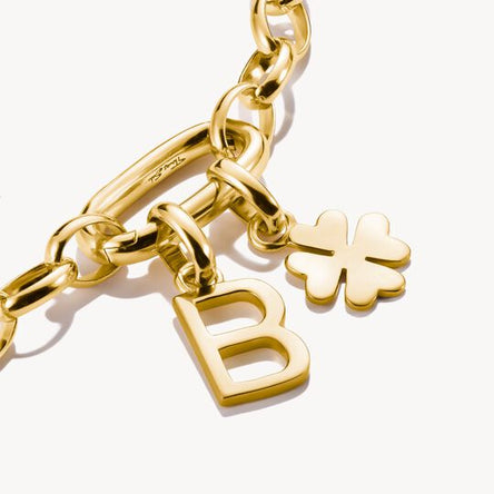 Thomas Sabo Lucky Clover Gold-Plated Charm Pendant